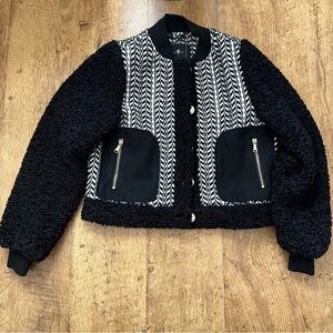 7 for All Mankind Mixed Materials Bomber Jacket